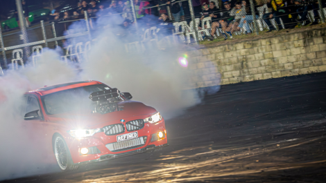 Orange BMW Burnout